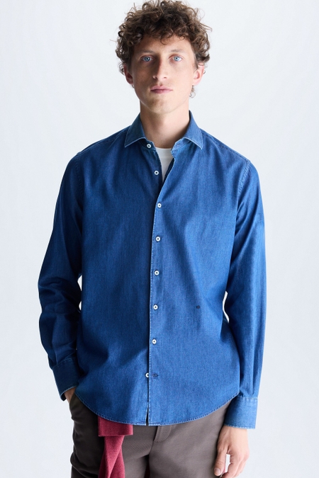 CAMISA DENIM CUELLO ITALIANO