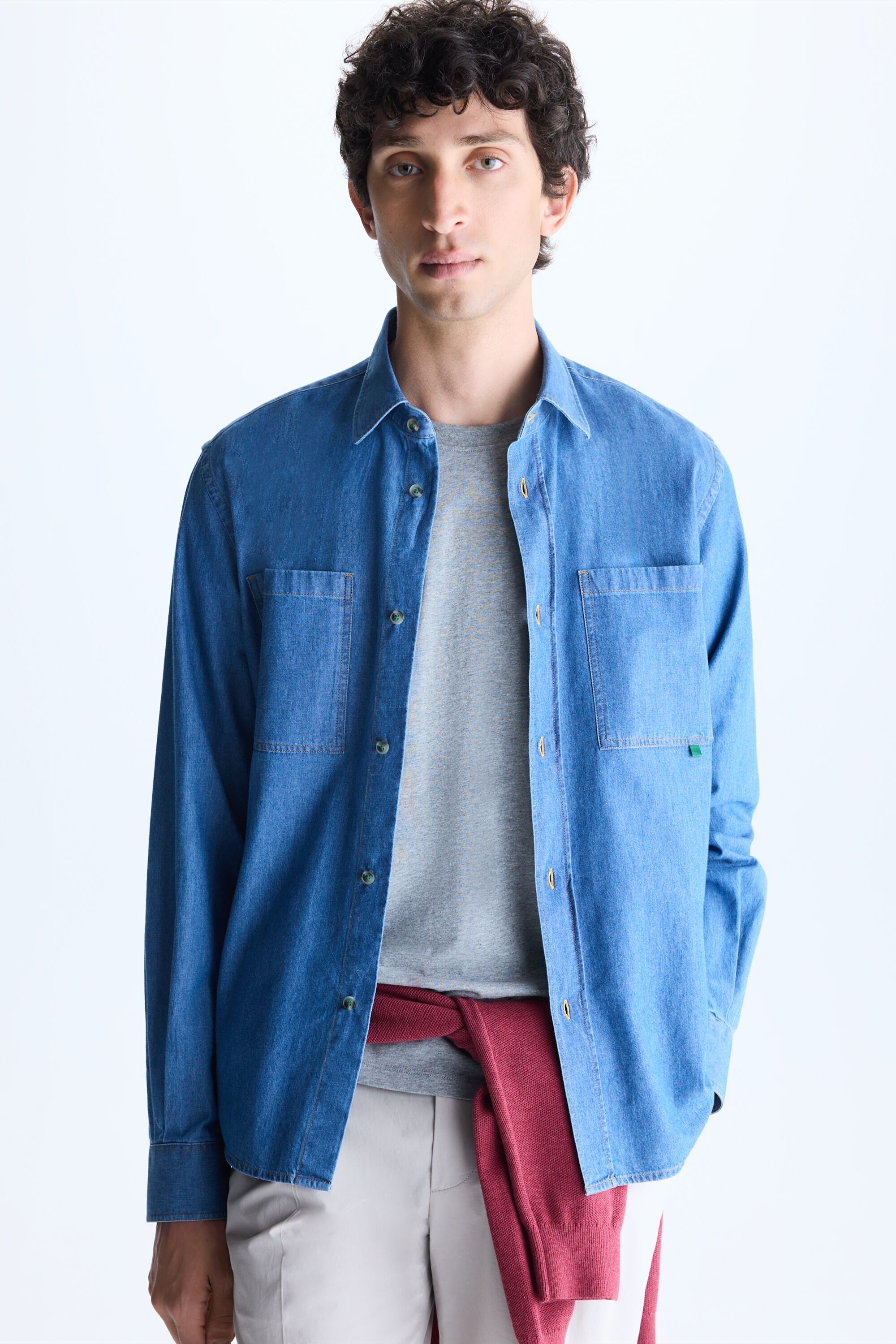 Cotton denim overshirt