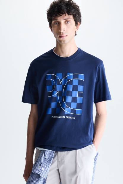 Checkerboard print t-shirt