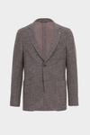Mottled textured knit relaxed fit blazer