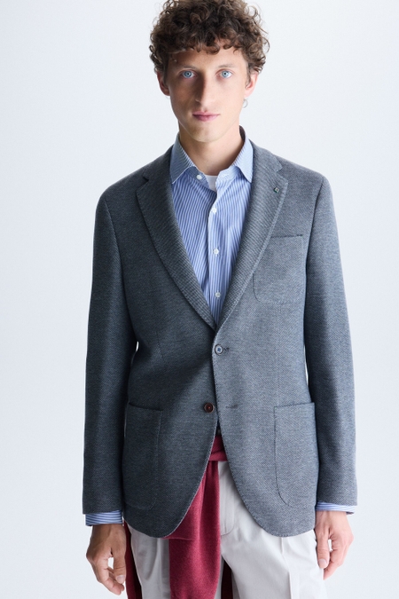 CHAQUETA RELAXED FIT ESTRUCTURA ALGODÓN