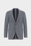 Textured cotton knit relaxed fit blazer