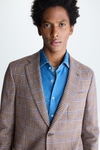 Prince of Wales check cotton relaxed fit blazer