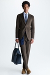 Cotton twill relaxed fit suit jacket