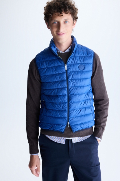 Quilted technical nylon gilet