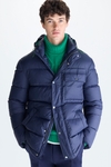 Hooded down-quilted nylon coat