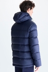 Hooded down-quilted nylon coat