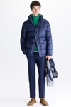 Hooded down-quilted nylon coat