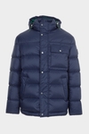 Hooded down-quilted nylon coat