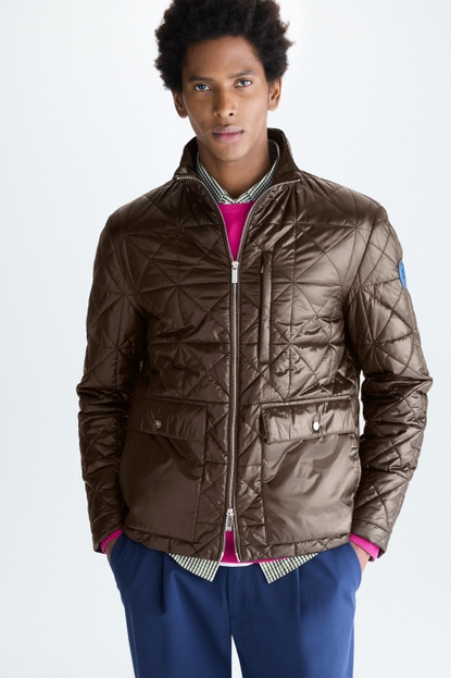 Origami quilted technical nylon jacket