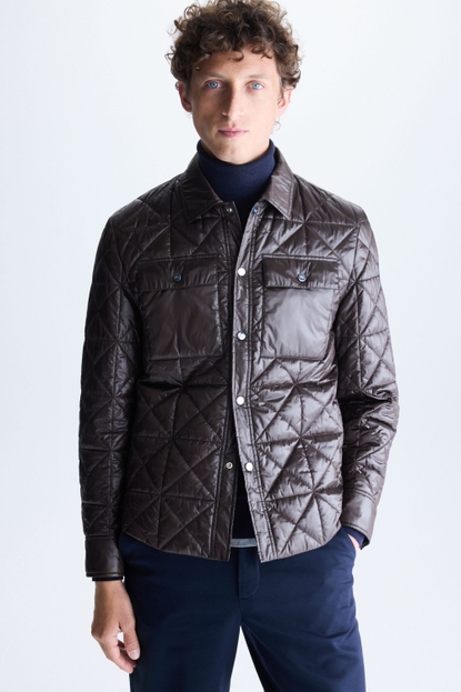 Origami quilted technical nylon overshirt