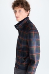 Chequered wool neoprene jacket