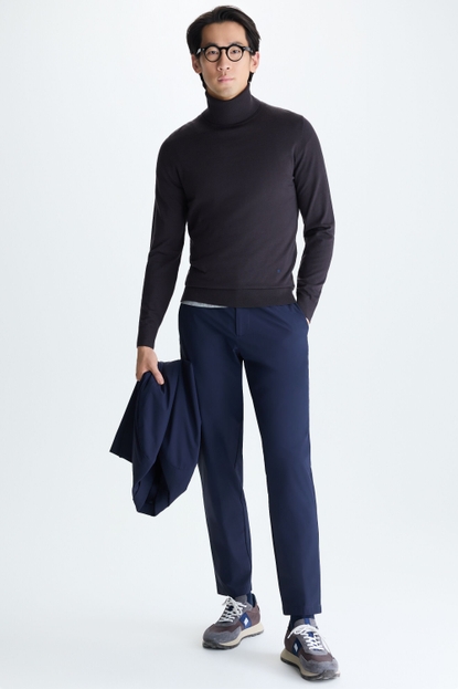 Technical nylon relaxed fit suit trousers