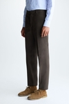 Cotton twill classic fit suit trousers