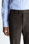 Cotton twill classic fit suit trousers