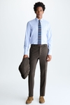 Cotton twill classic fit suit trousers