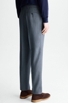 Wool bird's eye weave classic fit suit trousers