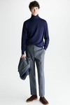 Wool bird's eye weave classic fit suit trousers