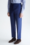 Wool bird's eye weave classic fit suit trousers