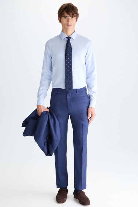 PANTALÓN DE TRAJE CLASSIC FIT OJO DE PERDIZ LANA