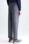 Wool flannel relaxed fit trousers