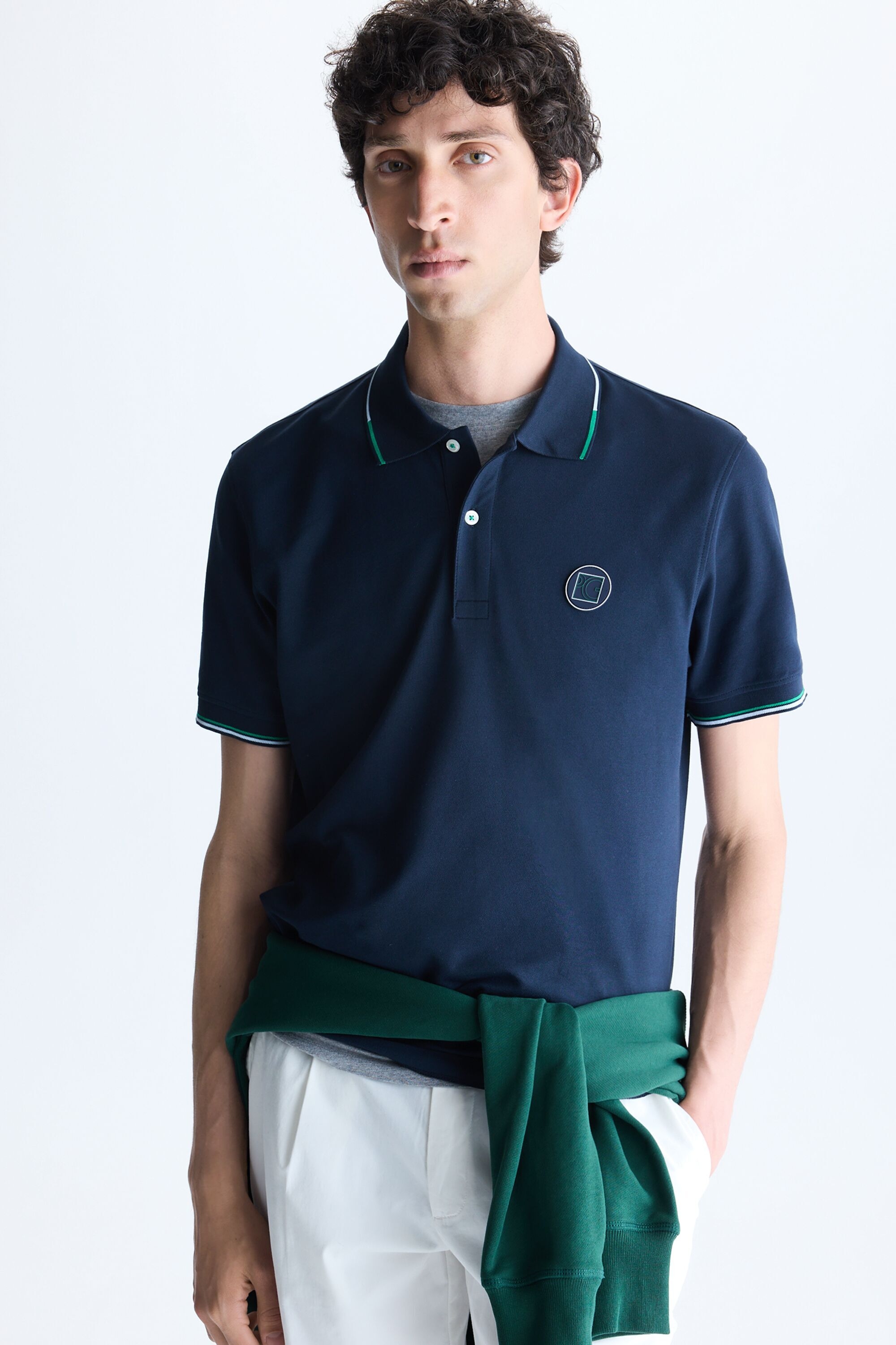 Stretch-pique polo shirt