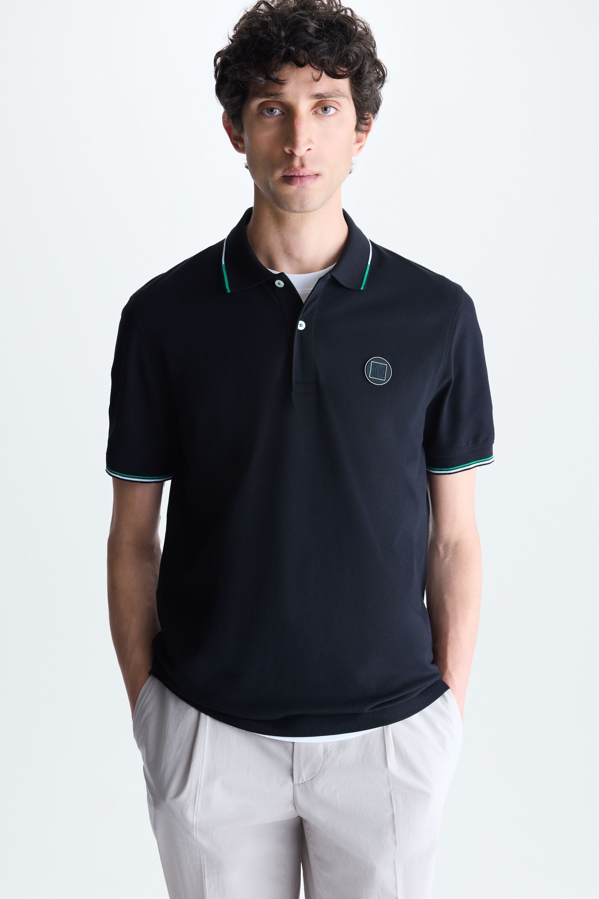 Stretch-pique polo shirt