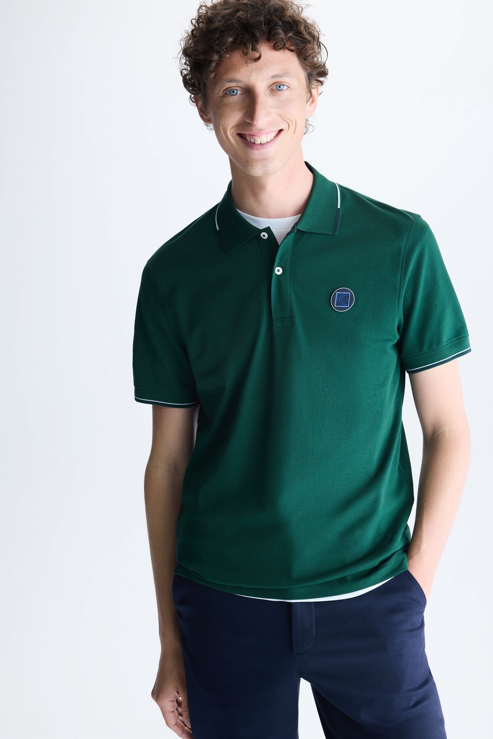 Stretch-pique polo shirt