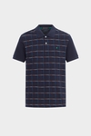 Checkered print pique polo shirt