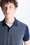 Origami print pique polo shirt