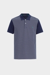 Origami print pique polo shirt