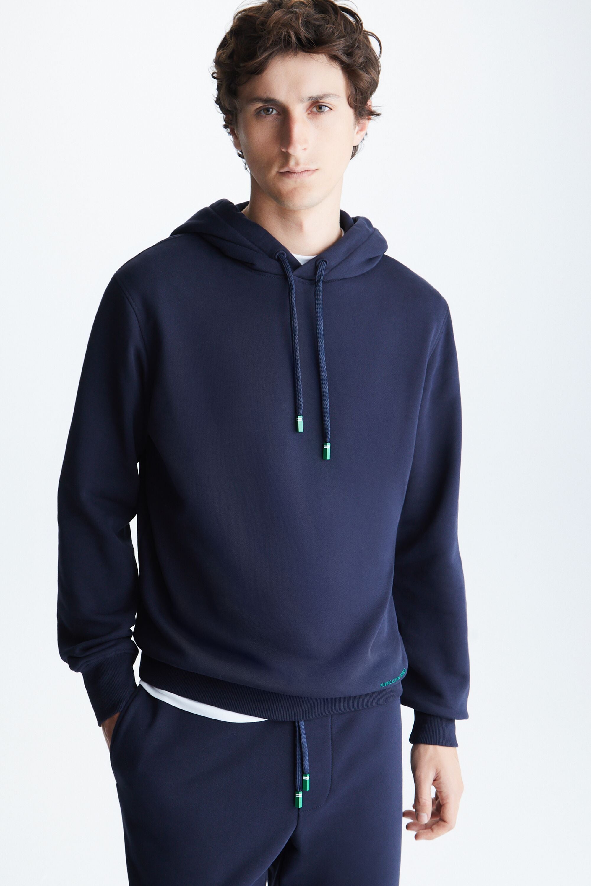 Sudadera felpa capucha navy Purificacion Garcia Estados Unidos