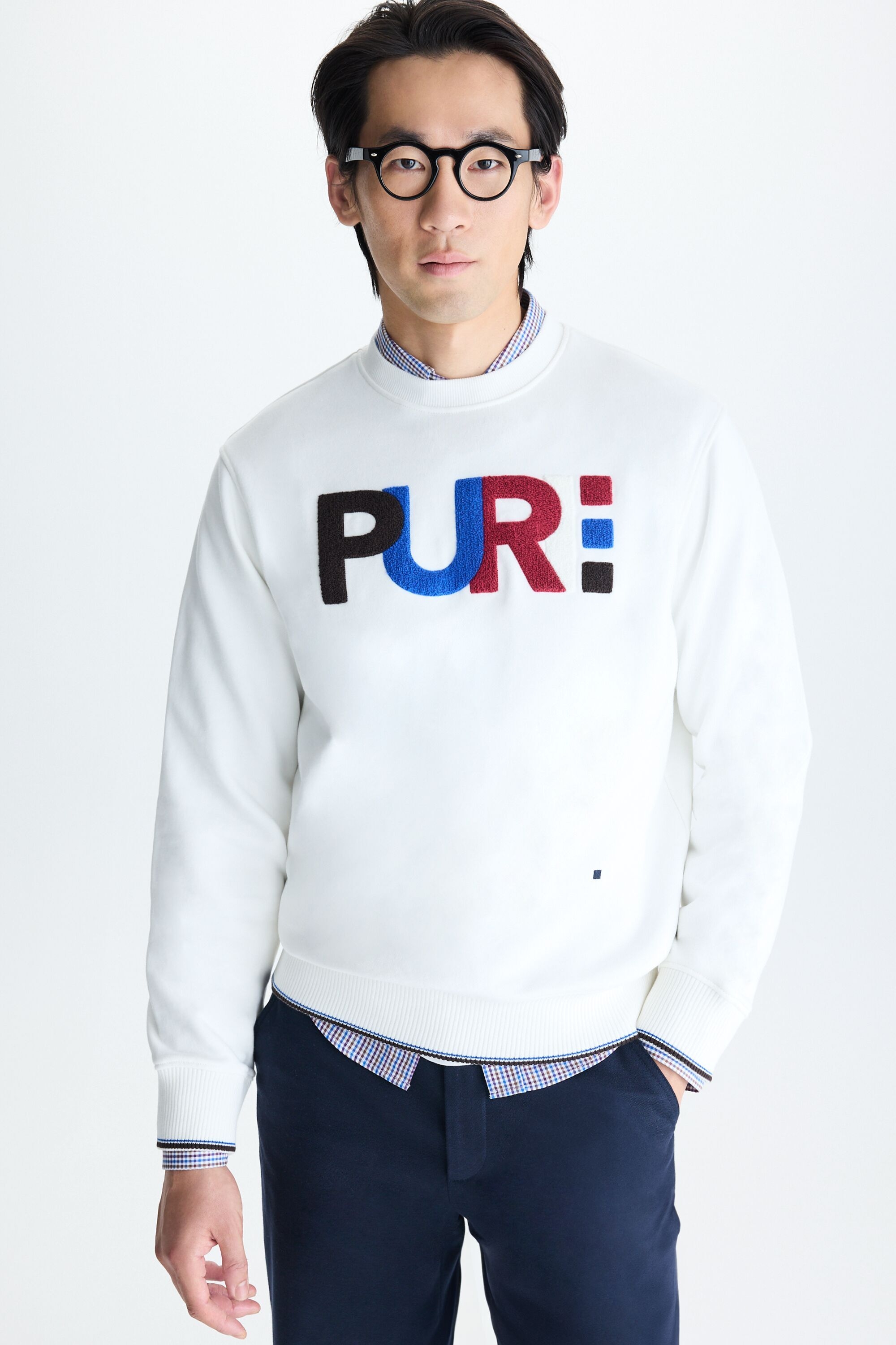 PURE boucle embroidered sweatshirt