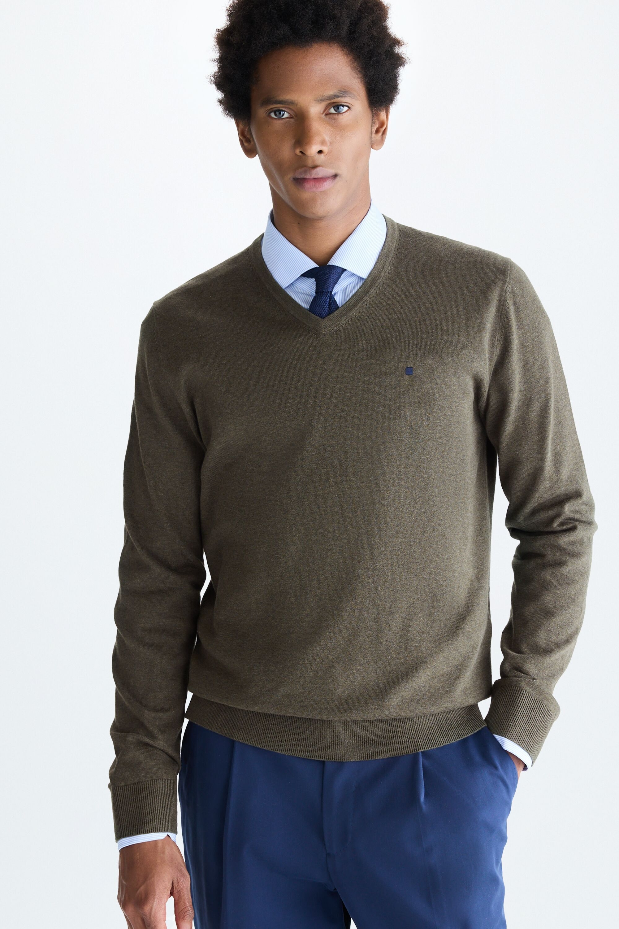 Cotton V-neck sweater