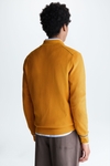 Polo collar textured cotton sweater