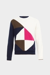 Origami intarsia pima cotton sweater