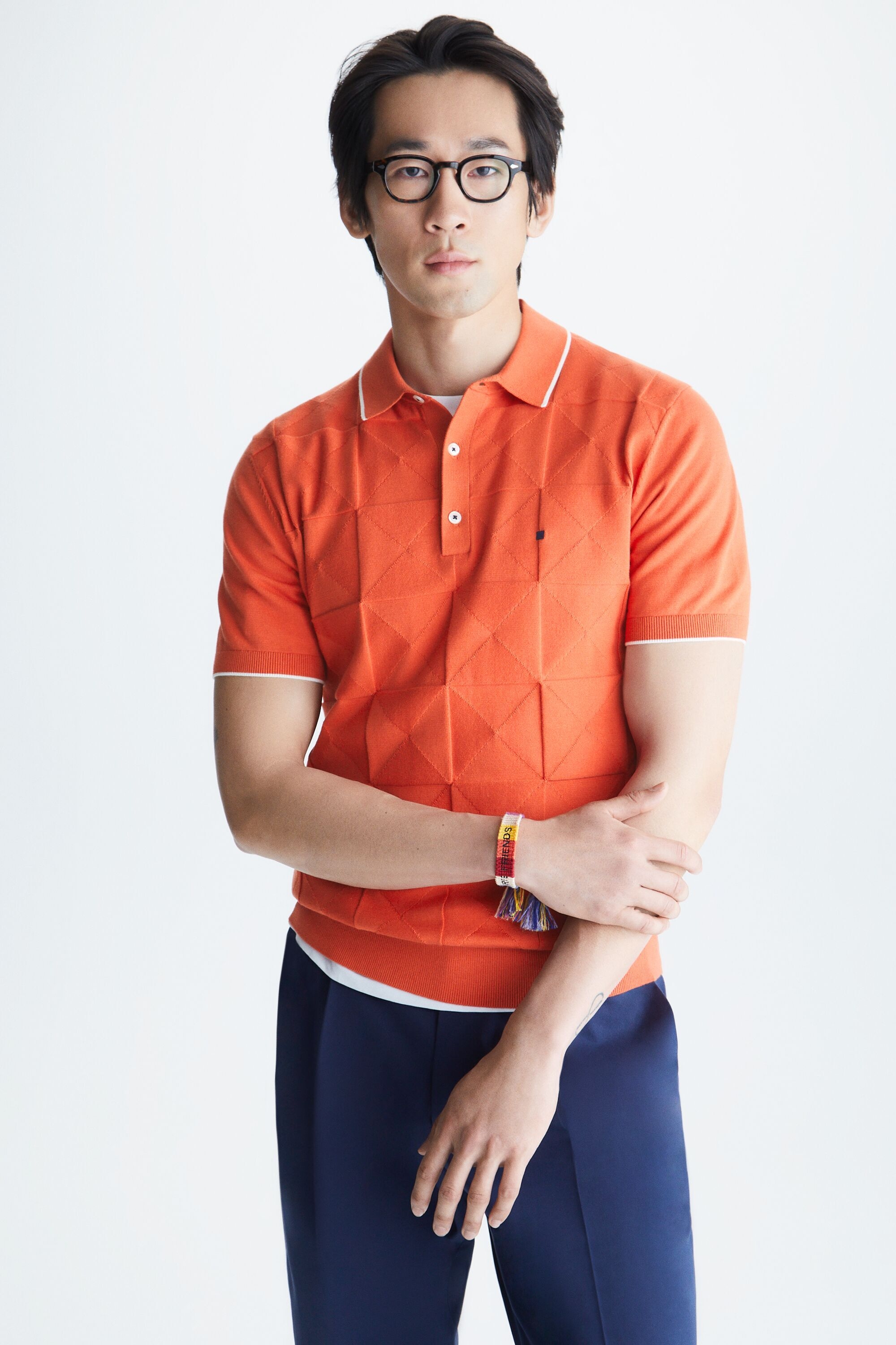 ORIGAMI KNIT POLO SHIRT