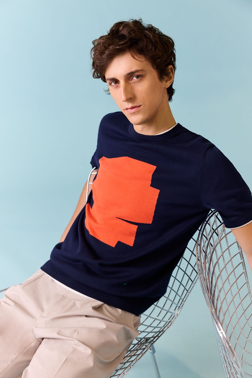 CUBE INTARSIA KNIT T-SHIRT