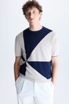 Origami intarsia textured pima cotton t-shirt