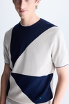 Origami intarsia textured pima cotton t-shirt