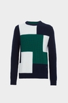 Colorblock intarsia cotton sweater