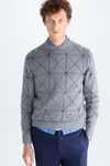 Origami jacquard merino lambswool sweater