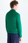 Polo collar textured cotton sweater