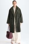 Fur cocoon wrap midi coat