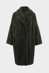 Fur cocoon wrap midi coat