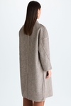 Chequered double-faced wool oversize wrap coat