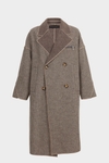 Chequered double-faced wool oversize wrap coat