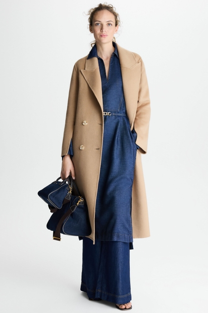 Double-faced wool tailored coat