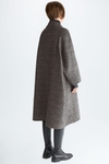 Chequered double-faced wool reversible coat