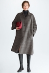 Chequered double-faced wool reversible coat